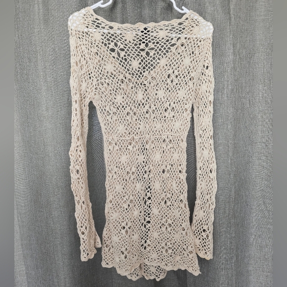 Vtg Y2k Set Of 2 Take Out Open Knit Long Sleeve Tops Ivory & Black Sz M Fairy - Picture 10 of 11